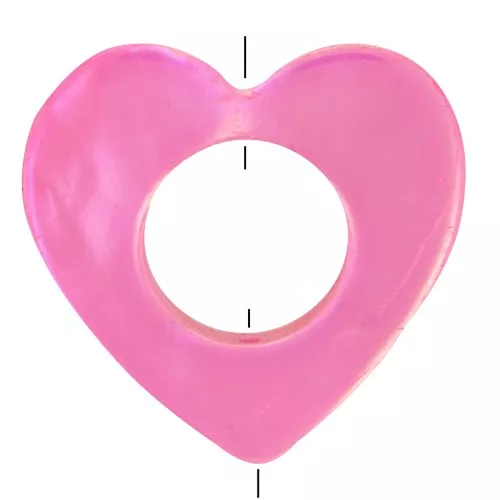 Cuenta corazón calado 18 mm - Concha tinted - Rosa iridiscente x1