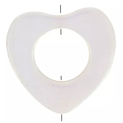 Cuenta corazón calado 18 mm - Concha - Blanco iridiscente x1