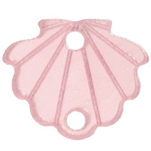 Entrepieza de concha de plexiglás 11,5x14 mm - Rosa claro x1