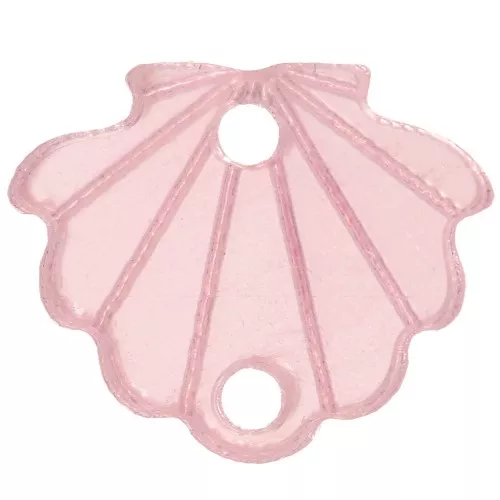 Entrepieza de concha de plexiglás 11,5x14 mm - Rosa claro x1