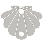 Entrepieza de concha de plexiglás 11,5x14 mm - Plateado x1