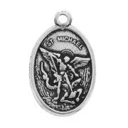 Medalla santos esmaltada turquesa 25 mm x1