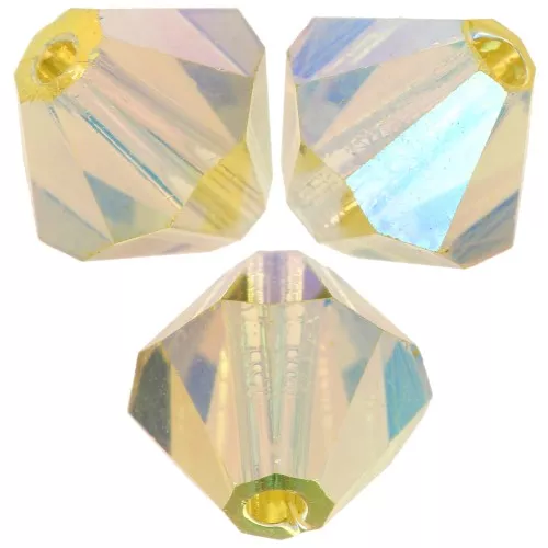 Preciosa Bicones - Cuenta rondelle 6 mm - Acid Yellow AB 2X x12