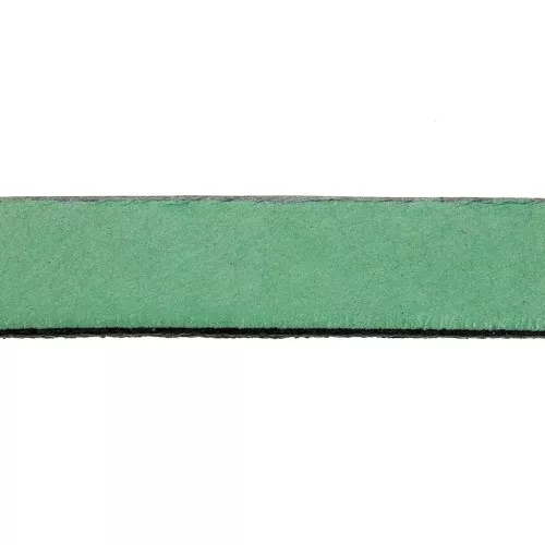 Cordón plano cuero 10 mm Verde metalizado x30cm