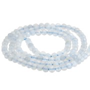 Cuentas redondas facetadas de 3,5 mm de piedra preciosa - Ágata azul encaje x 38 cm