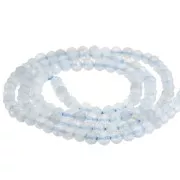 Cuentas redondas facetadas de 3,5 mm de piedra preciosa - Ágata azul encaje x 38 cm