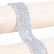 Cuentas redondas facetadas de 3,5 mm de piedra preciosa - Ágata azul encaje x 38 cm