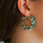 Cuenta facetada redonda 3 mm - Ágata azul x38cm