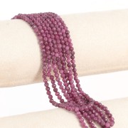 Cuenta redonda facetada 3,5 mm - Imitación Rubí x38cm