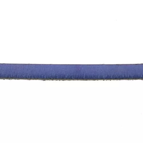 Cordón plano cuero 5x2 mm Azul metalizado x30cm