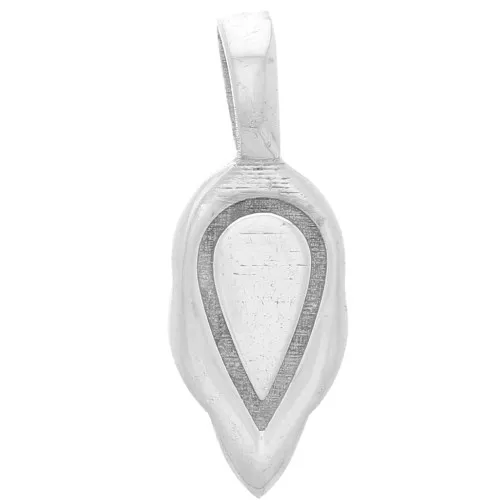 Colgante clip para pegar 18x6 mm - forma de hoja - Plata 925 x1
