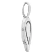Colgante clip para pegar 18x6 mm - forma de hoja - Plata 925 x1