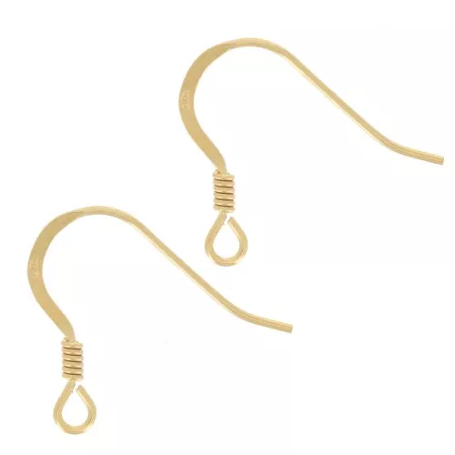 Ganchos para oreja 18 mm - Plata de ley 925 Dorada x4