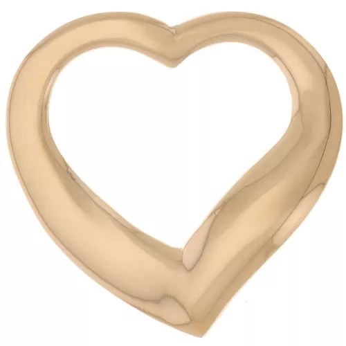 Colgante corazón hueco 21,5x22 mm - Chapado en oro 3 micras x1