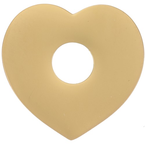 Colgantes corazón 15x16 mm - Acero inoxidable 316L dorado x2