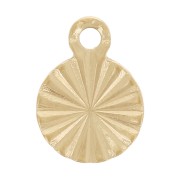 Charms redondos estriados 6 mm - Acero inoxidable 304L Dorado x8