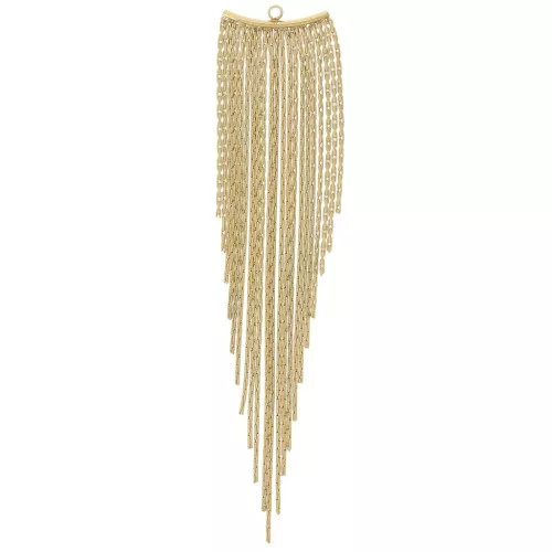 Colgante de flecos de cadena Paloma 84x18 mm - Acero inoxidable 304L Dorado x2