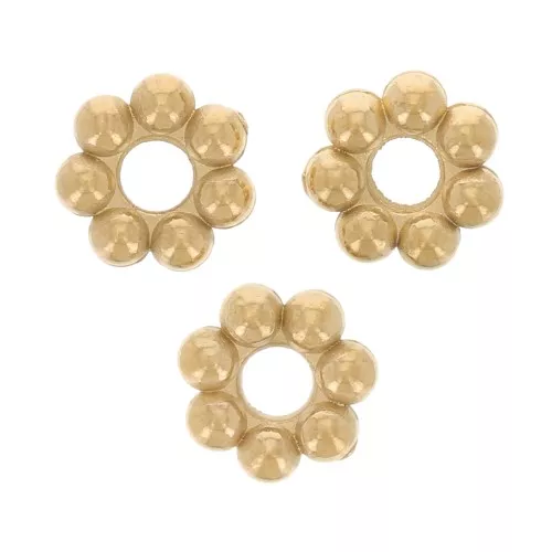 Arandela flor 3 mm - Acero inoxidable 304L Dorado x10