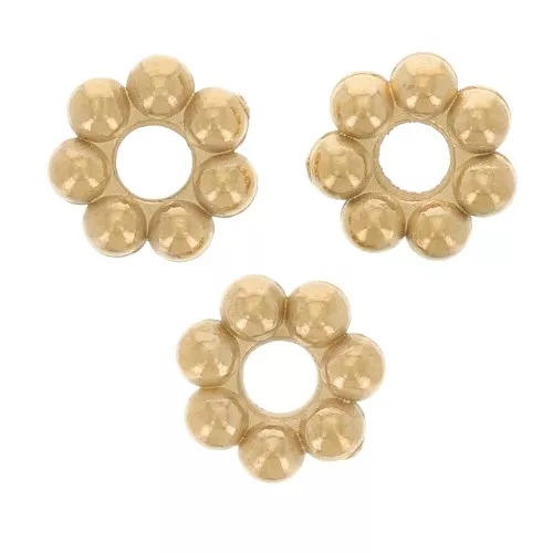 Arandela flor 4 mm - Acero inoxidable 304L Dorado x10