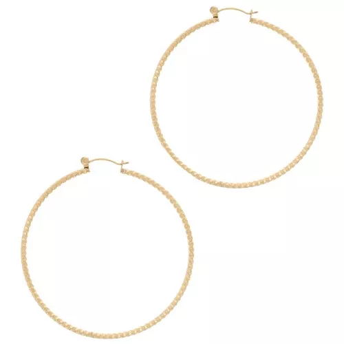 Aros redondas efecto diamante de 58 mm - Acero inoxidable 304L Dorado x2