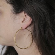 Aros redondas efecto diamante de 58 mm - Acero inoxidable 304L Dorado x2