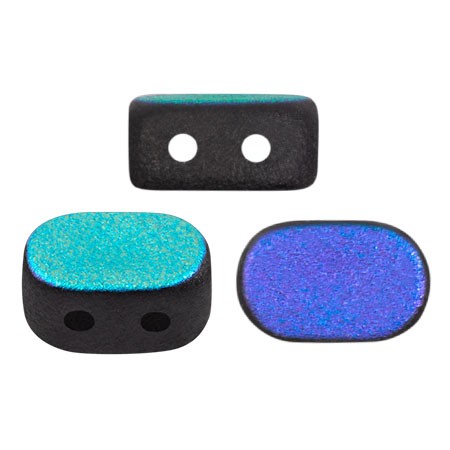 Cuentas de cristal Lipsi® de Puca® 4x6 mm - Dark Grey Light Mat AB x10g