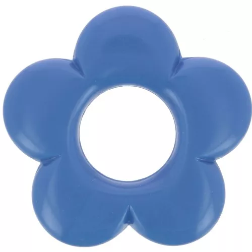 Colgante flor 21 mm en resina opaca - Azul x1