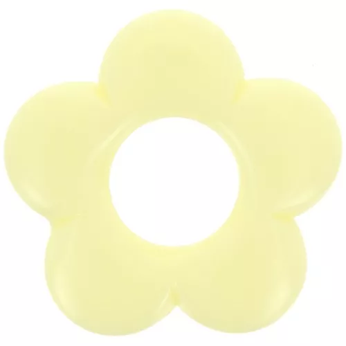 Colgante flor 21 mm en resina opaca - Amarillo pálido x1