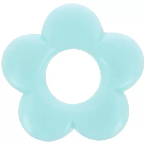 Colgante flor 21 mm en resina opaca - Azul pastel x1