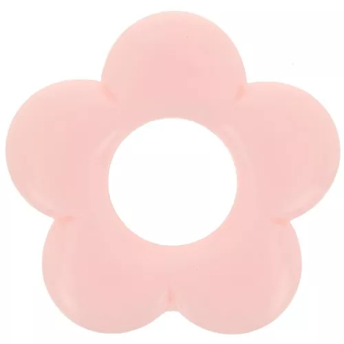 Colgante flor 21 mm en resina opaca - Rosa claro x1