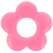 Colgante flor 21 mm en resina opaca - Rosa brillante jaspeado x1