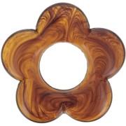 Colgante flor de resina translúcida 21 mm - Ámbar jaspeado x1|raw }}