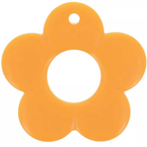 Colgante flor 35 mm en resina opaca - Mandarina x1