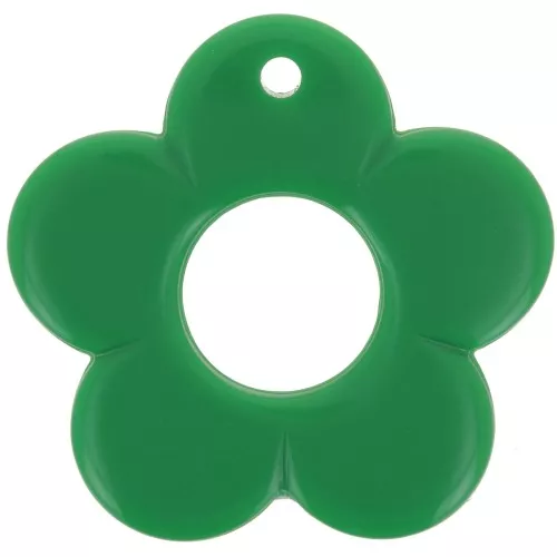 Colgante flor 35 mm en resina opaca - Verde abeto x1