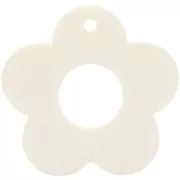 Colgante flor 35 mm en resina opaca - Crudo x1