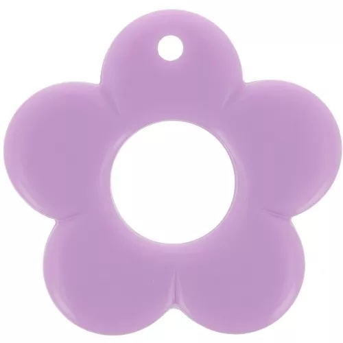 Colgante flor 35 mm en resina opaca - Violeta claro x1