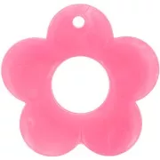 Colgante flor 35 mm en resina opaca - Rosa brillante jaspeado x1