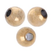 Cuentas redondas de 2 mm con un agujero de 0,9 mm - Acero inoxidable 316 Dorado x100