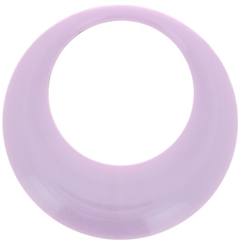 Colgante redondo calado de resina opaca 44 mm - Violeta claro x1