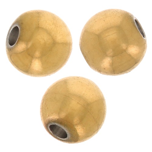 Cuentas redondas de 3 mm - Acero inoxidable 316F Dorado x100