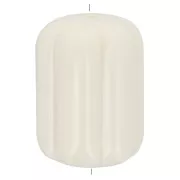 Cuenta tubo con rayas de resina opaca 20x14 mm - Crudo x1