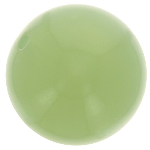 Cuentas redondas de 14 mm en resina translúcida - Verde almendra x6