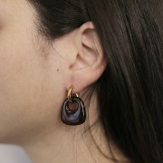 Colgante trapecio de resina opaca 23x21 mm - Rosa claro x1