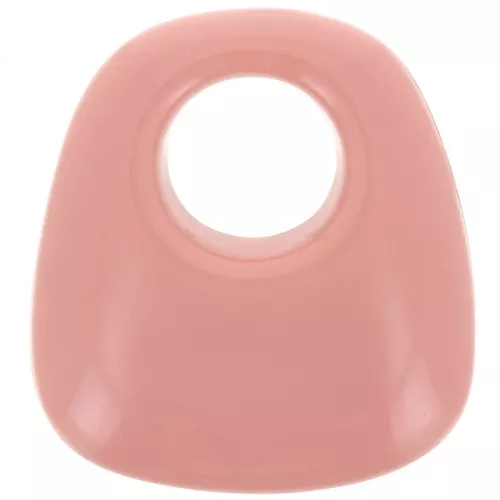 Colgante trapecio de resina opaca 23x21 mm - Rosa salmón x1