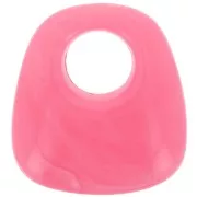 Rose vif - Pendentif trapèze en résine opaque 23x21 mm - Rose vif marbré x1 Pendentif trapèze en résine opaque 23x21 mm - Rose vif marbré x1