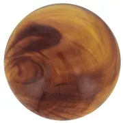 Cabochon rond en résine translucide 12 mm - Ambre marbré x1