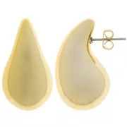 Pendientes acrílicos gota redonda 31x17 mm - Oro x2