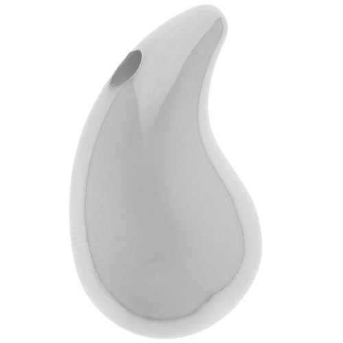 Colgante acrílico gota redonda 31x17 mm - Plata x1