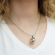 Colgante acrílico gota redonda 31x17 mm - Oro x1