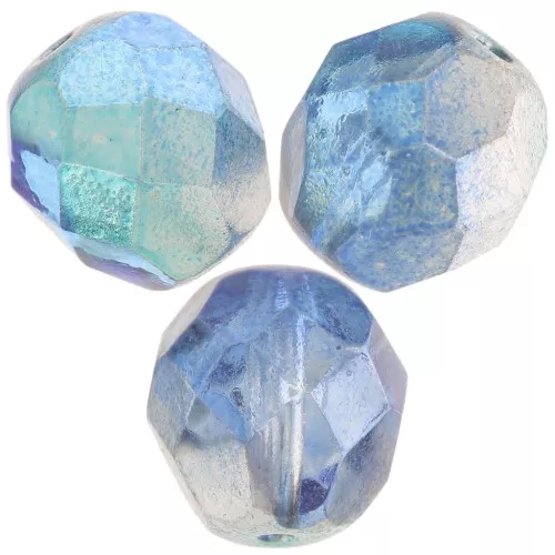 Facetas 8 mm - Azul cristal metalizado x20